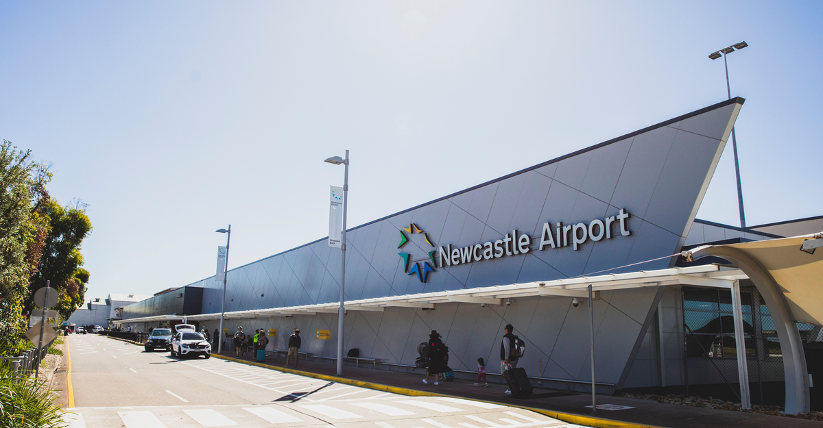 Street view of Newcastle Airport in Williamtown, Newcastle.