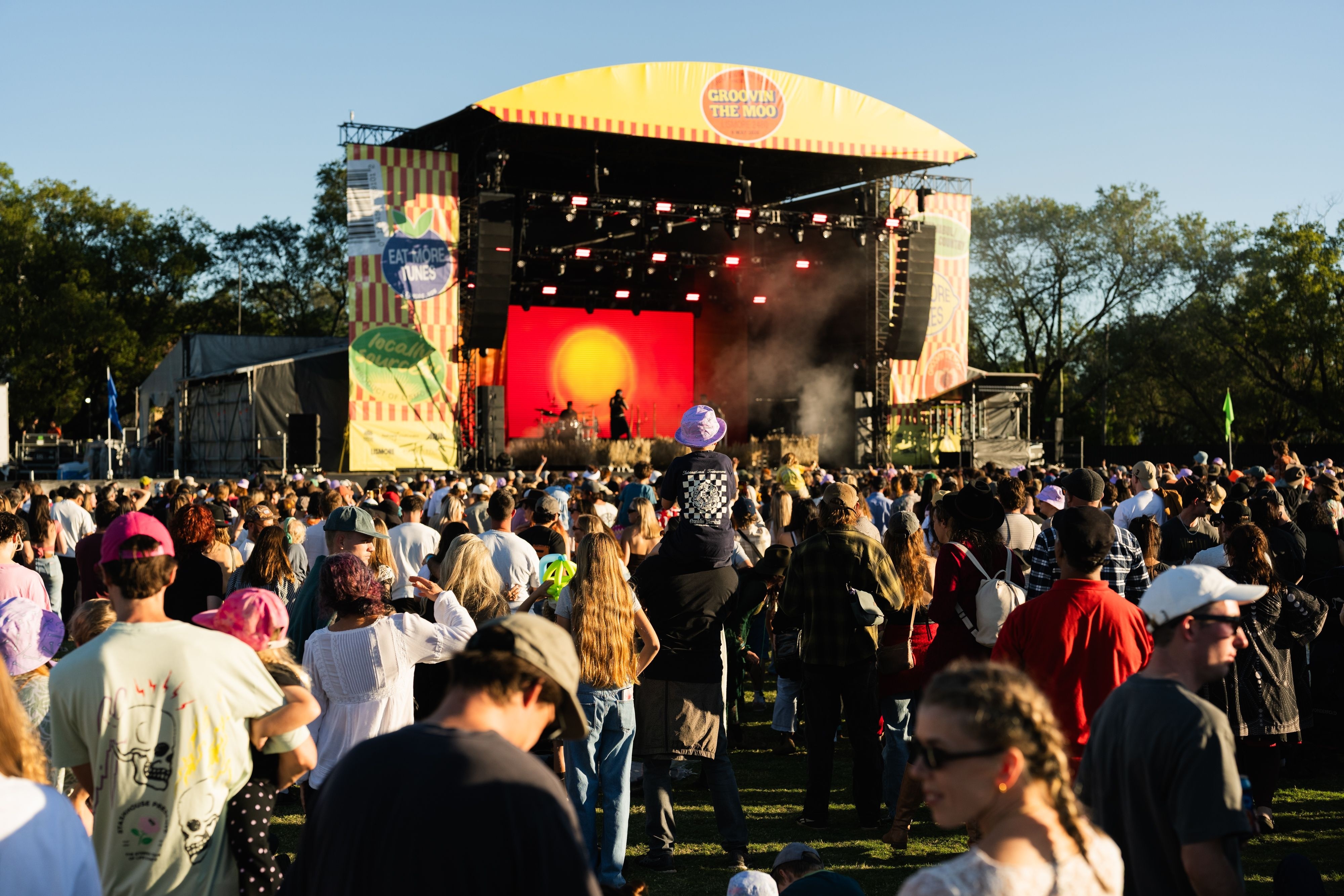 Crowds enjoying the live music at Groovin the Moo 2026 in Lismore.