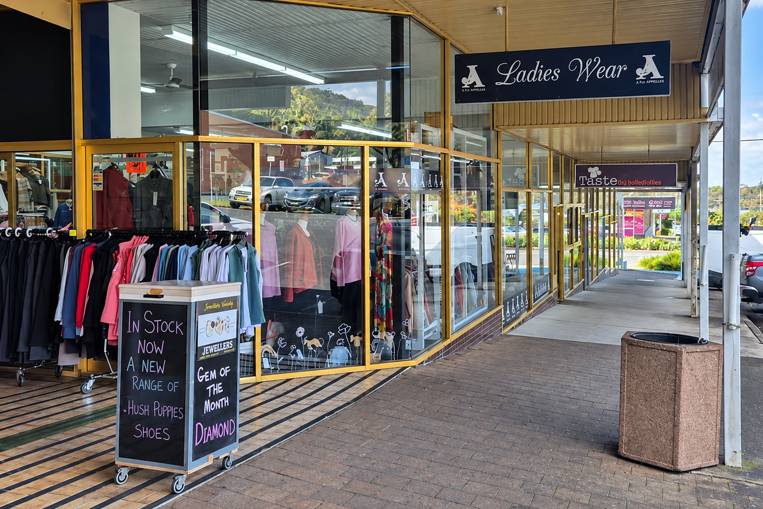 Exterior of JA Fashions clothing boutique in Laurieton Mall.