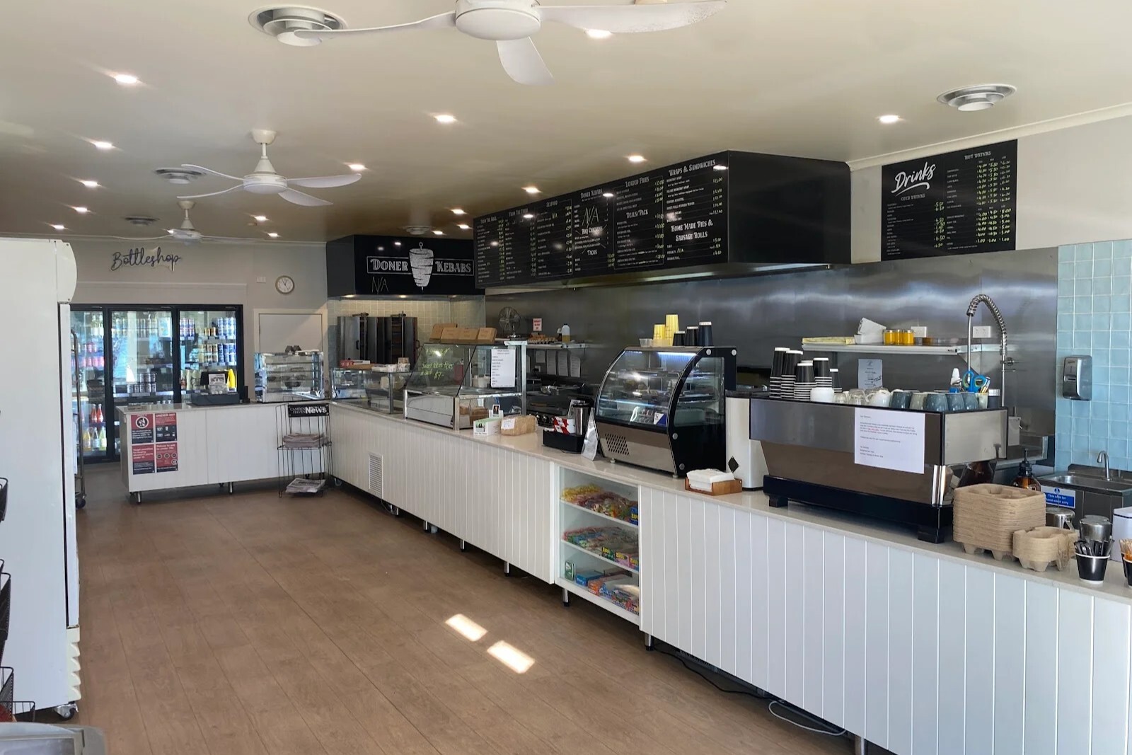 Interior of Dunbogan Takeaway and Bottle Shop.