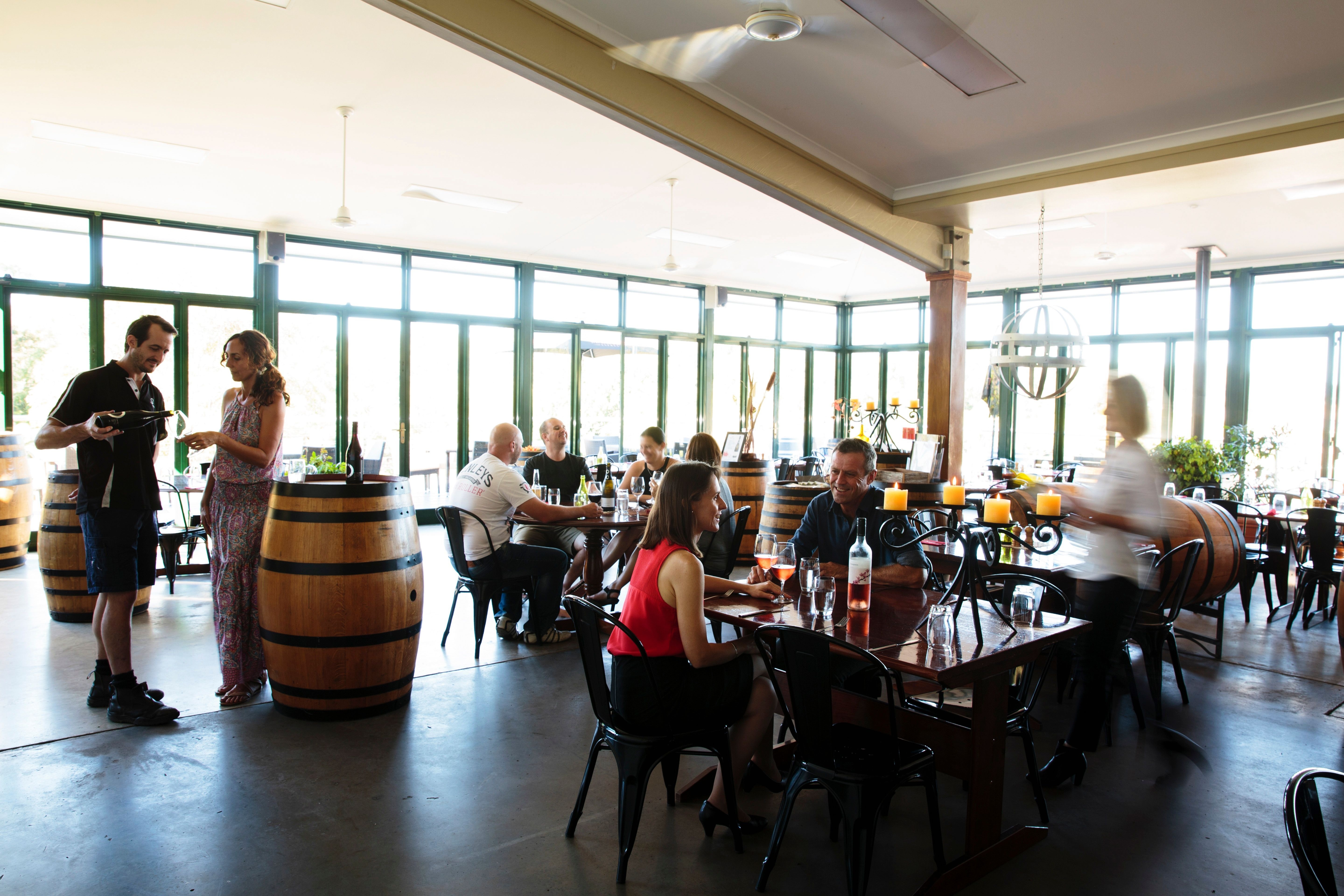 Diners enjoying lunch at Cassegrain Wines, Port Macquarie.
