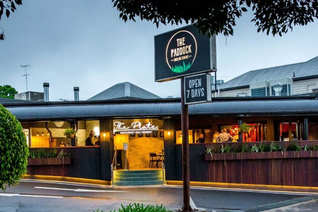 Exterior of The Plate Restaurant Bar and Brewery on Ruthven Street.