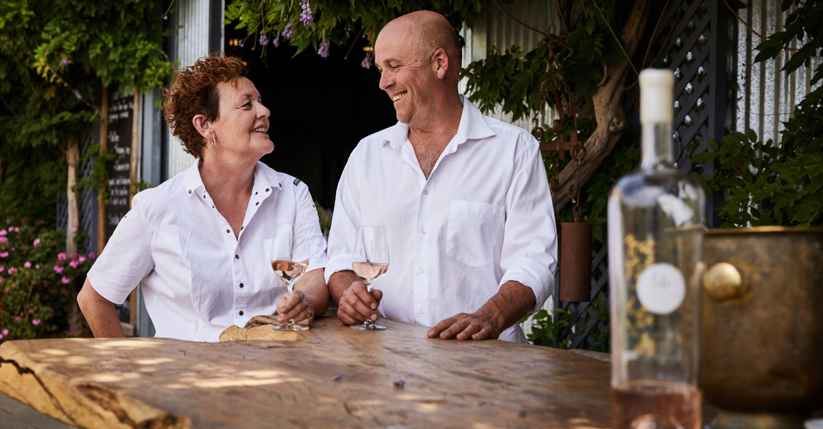 Husband and wife team Kim Currie, chef of The Zin House and Lowe Wines winemaker, David Lowe.