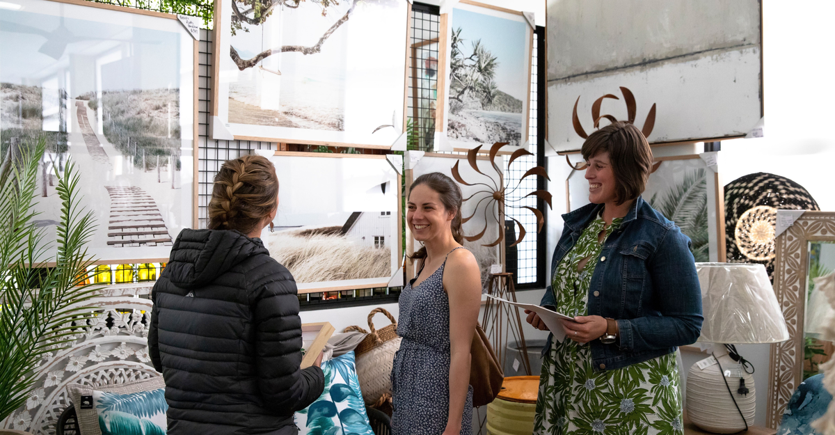 Women shopping for homewares at Whatever Mudgee Lifestyle + Home store.