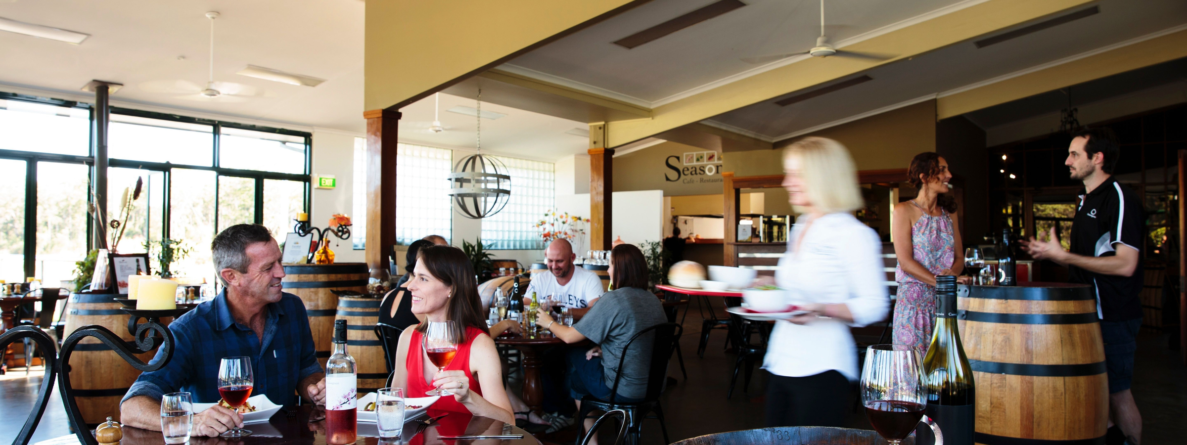 Diners enjoying lunch at Cassegrain Wines, Port Macquarie.